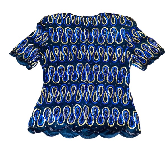 247 Stenay sequins & beaded top M - Picture 2 of 5